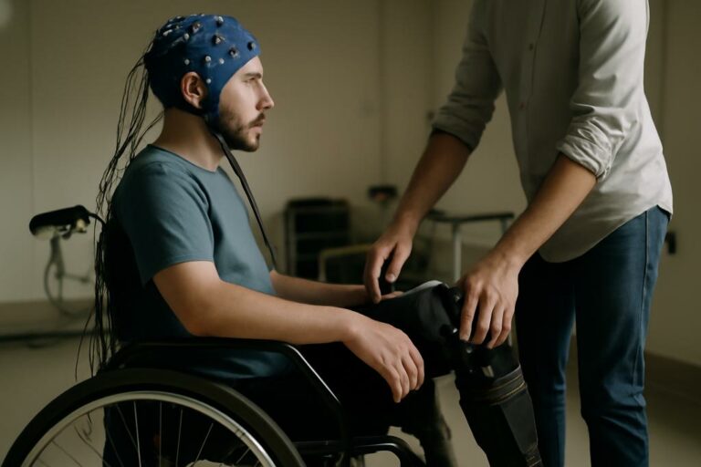 A Real Time Brain Pathway to Walking and Touch